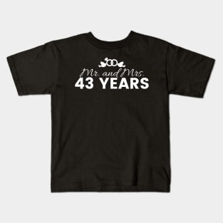 43rd Wedding Anniversary Couples Gift Kids T-Shirt